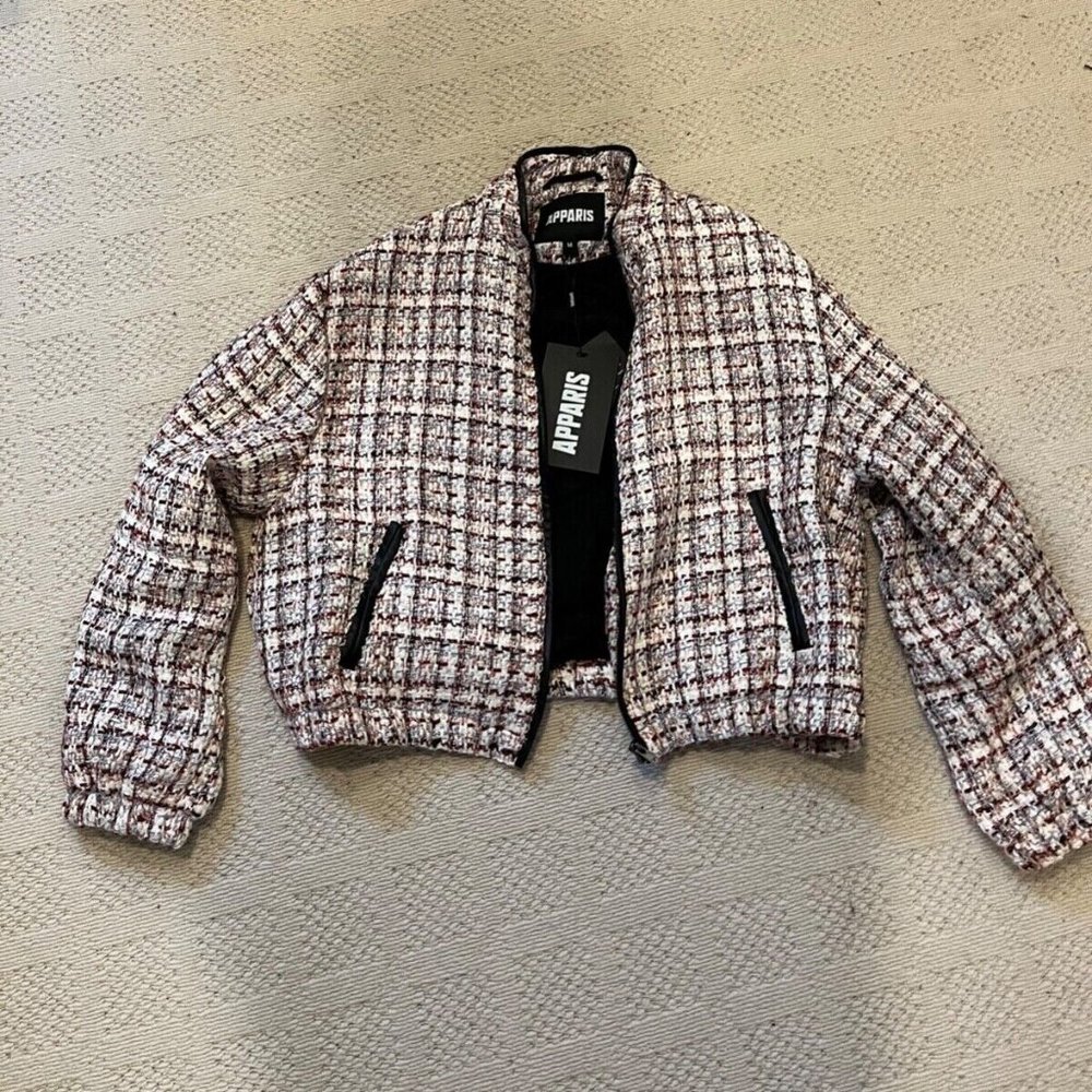 Apparis Tweed Dolly Jacket Size Medium Retails for $280 NEW WITH TAGS